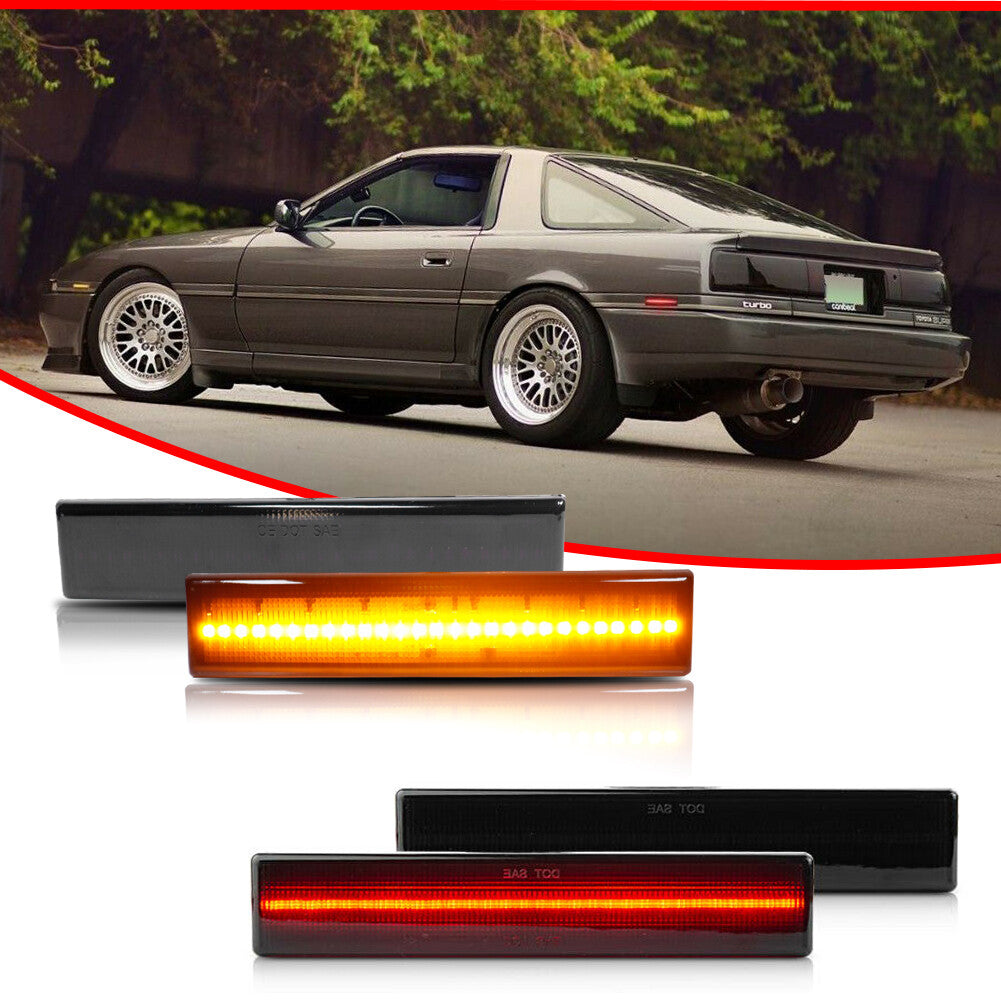 4 Pack Front Rear Left Right Side Marker Lights For 1986-92 for Toyota Supra MK3 A70