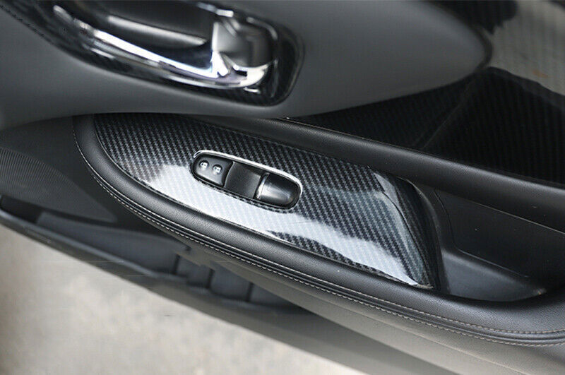 Glass Window Lifting Lock Panel Trim Fit for Nissan Murano 2015-21 Carbon Fiber