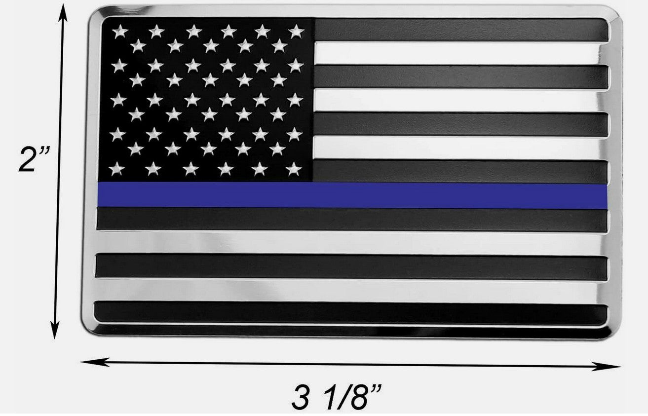 Car side fender rear trunk badge chrome black and blue American flag applicable to for ford