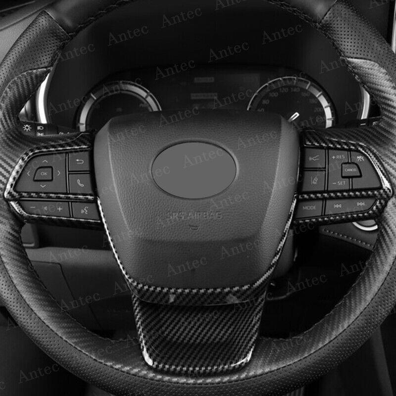 Carbon Fiber Inner Steering Wheel Cover Trim 4X For 2020-2024 for Toyota Highlander