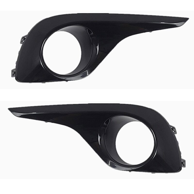 2X Gloss Black Front Bumper Grille Fog Light Cover for Toyota Highlander 11-2013