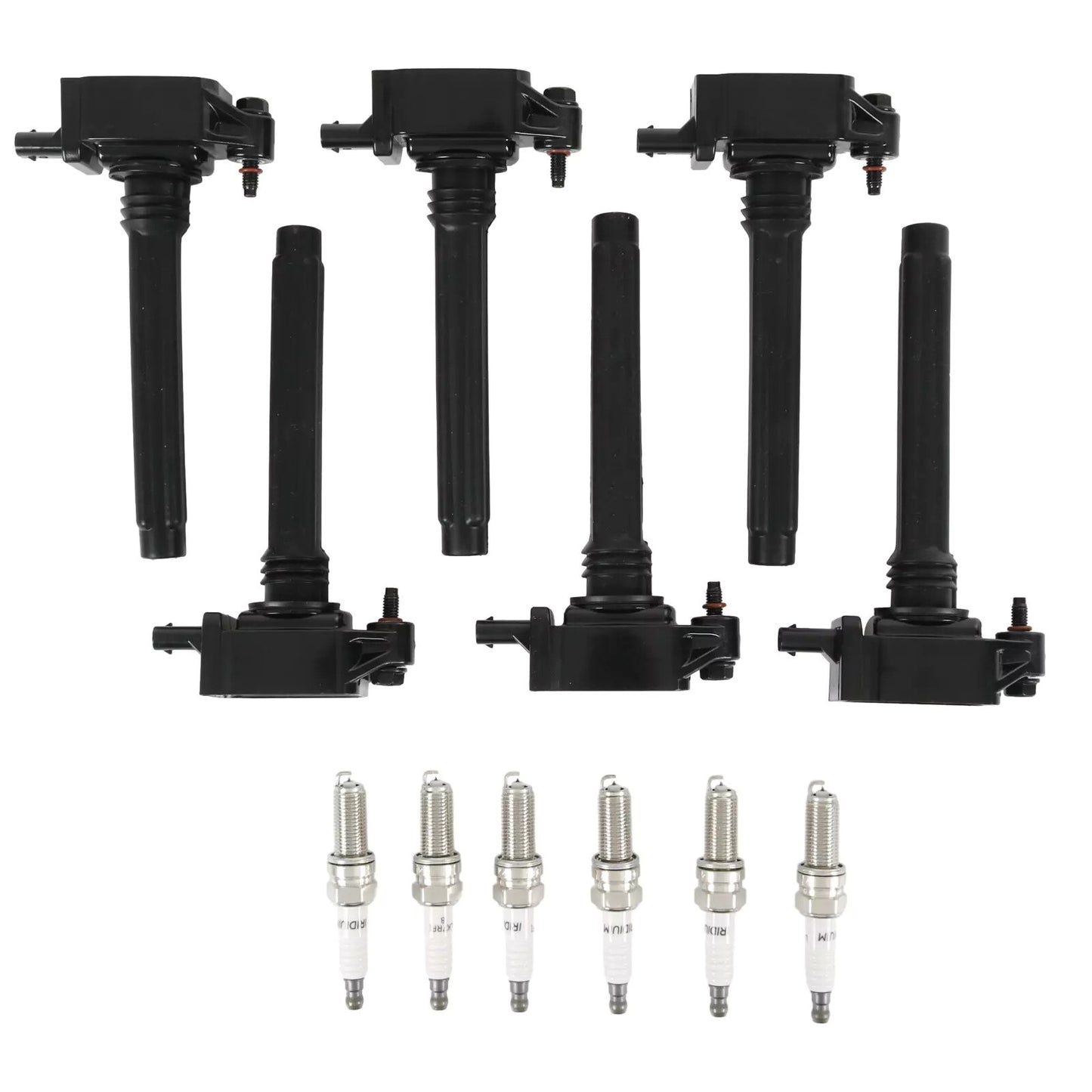 for Dodge for Jeep 6PCS Ignition Coil Iridium Spark Plug for Chrysler