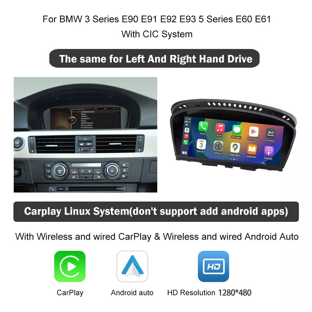 8.8 Wireless CarPlay Android Auto Car Multimedia for BMW 3 5 Series E90 E91