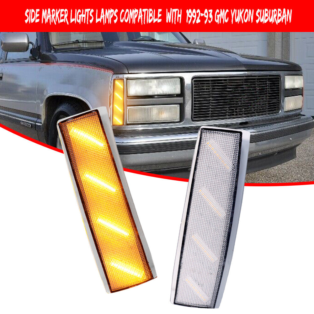 Transparent lens, amber front corner side marker light, suitable for 1992-93 Gimsey for Yukon suburbs.