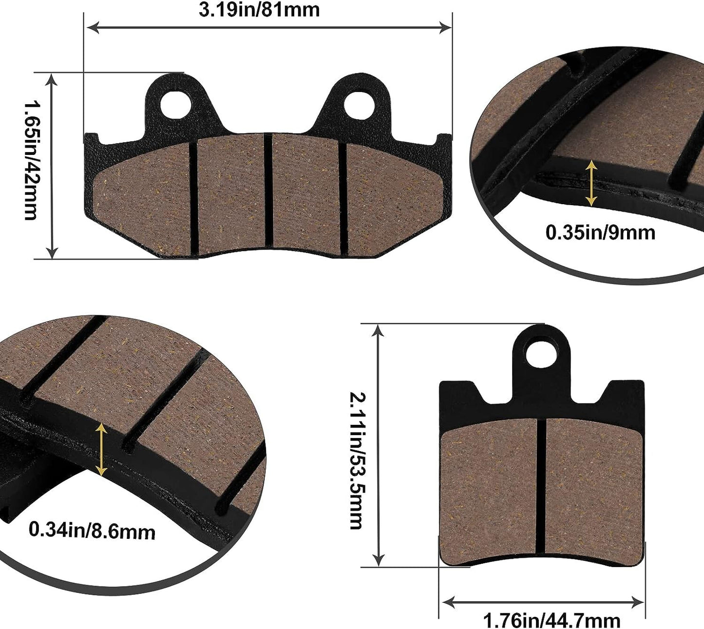 Front and Rear Brake Pads for SUZUKI AN400 AN 400 Burgman Skywave 400 1999 2000