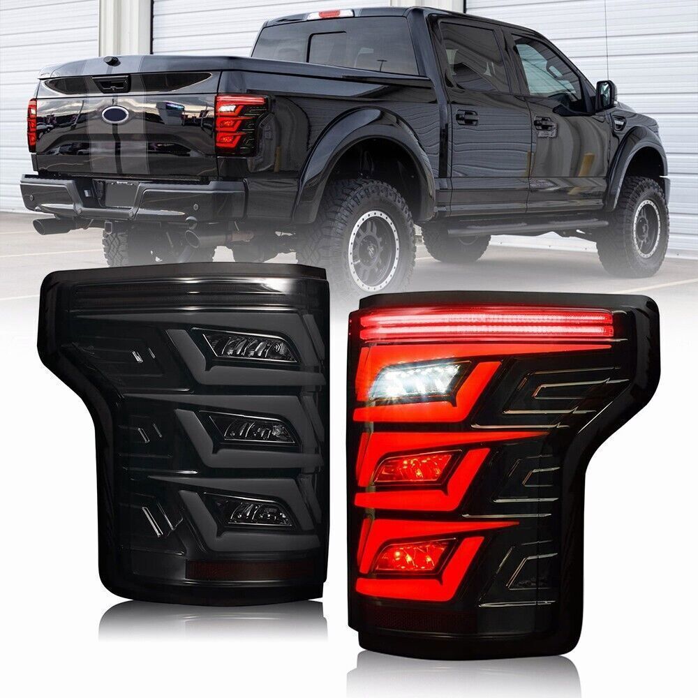 New Smoke LED Tail Lights for Ford F150 2015-2020 Rear Lamp Turn Signal Assembly