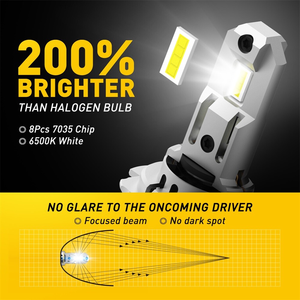 AUXITO H7 100W 20000LM LED, Micron 6500K White Light for Daytime Use