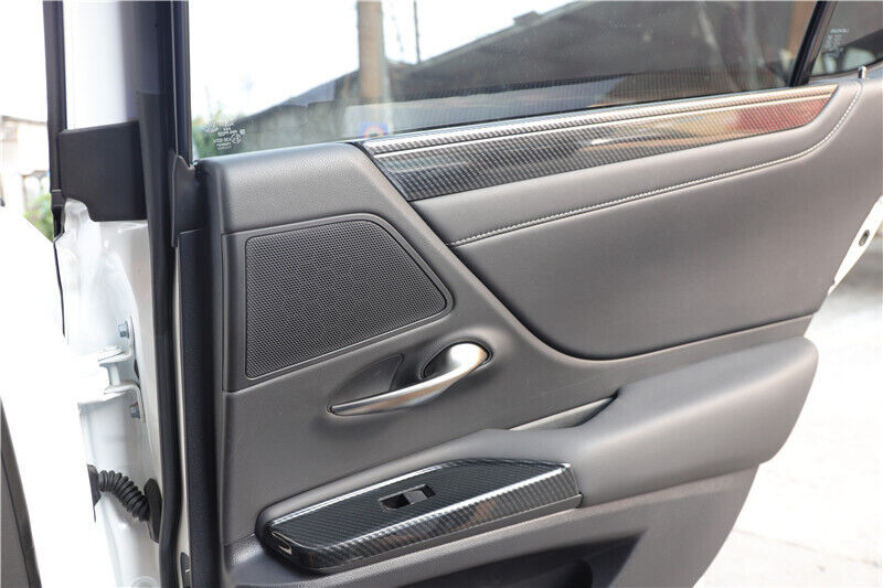 Car Inner Door Panel Cover Trim 4PCS Fit for Lexus for ES 2018-21 Black Carbon Fiber