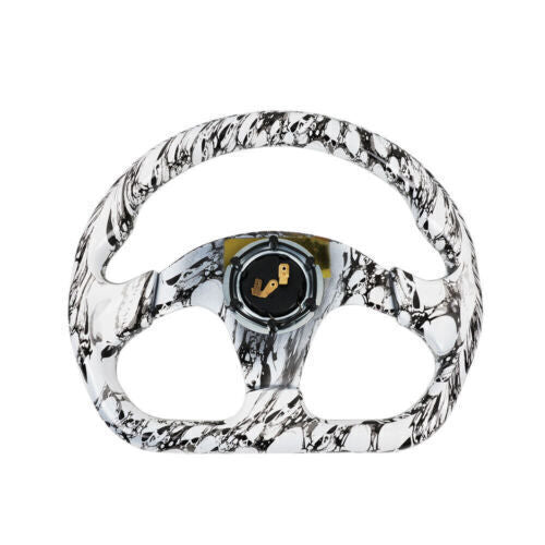 14¡± Universal D Shape Flat Drift Racing Steering Wheel with 6 Holes Horn Button