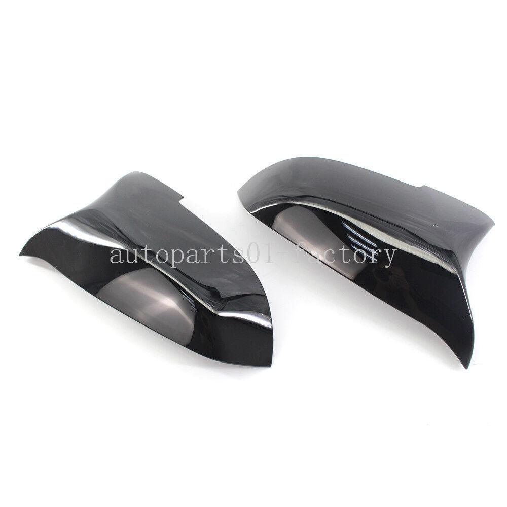 1Pair L+R Gloss Black Mirror Cover Cap For 2014-2018 for BMW F10 F11 F18 LCI