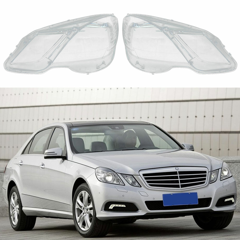 Pair Clear Headlight Lens Lamp Cover For 2009-2012 for Mercedes for Benz E Class W212