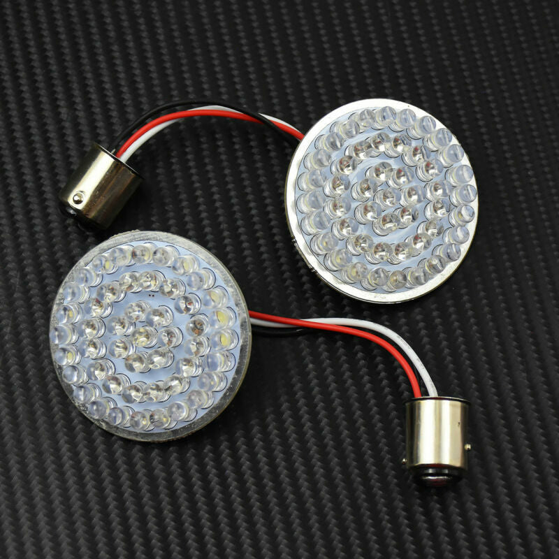 2 Bullet Turn Signal White/Red LED Light w/ Somke Lens Cover Fit for Harley