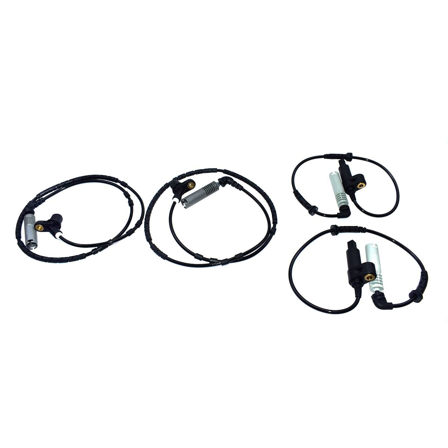 4-pack front and rear ABS wheel speed sensors for BMW E46 OEM manufacturer 34521164651 34521164652
