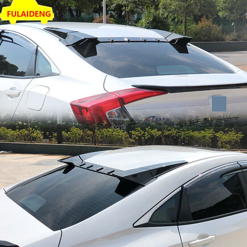 for Honda for Civic 2016-21 Carbon Fiber ABS Rear Window Roof Lip Spoiler Visor Wing
