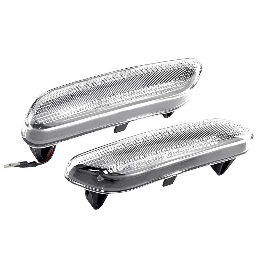 Pair Fender LED Side Marker Lights Amber for Mini Cooper R60 R61 2012-2017 Black