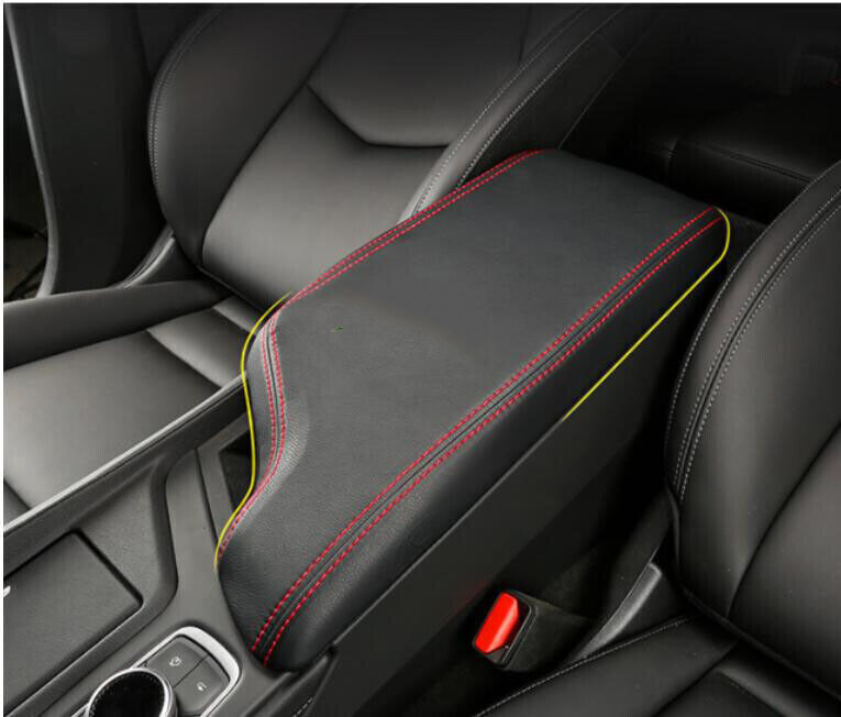 For AUTO for Cadillac CT5 2020-2021 Black Leather Middle Console Armrest Cover Trim