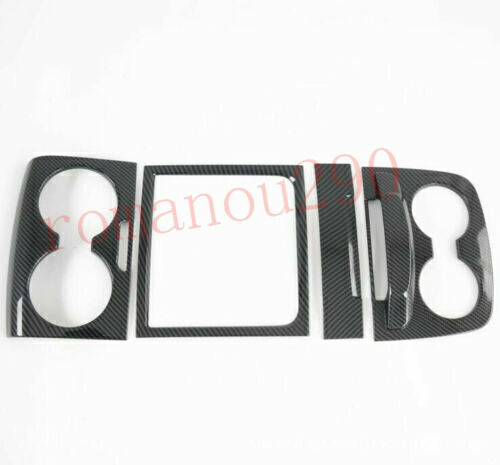 4Pcs Carbon Fiber Front Water Cup Holder Panel Cover for Toyota for Sienna 2015-2020