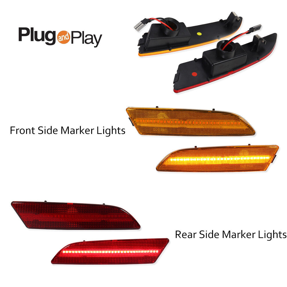 Four OE-style AR LED front and rear marker lights for 04-08 for Chrysler Crossfire