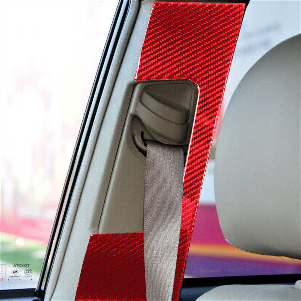 Red Carbon Fiber Inner for Seat Safety Belt Panel Trim For Toyot@ Highlander 2008-13