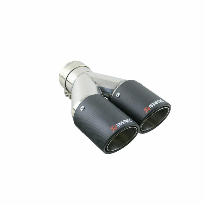 ID:2.5 63mm OD:3 76mm Carbon Fiber Exhaust Tip Dual Tips Matte Black New