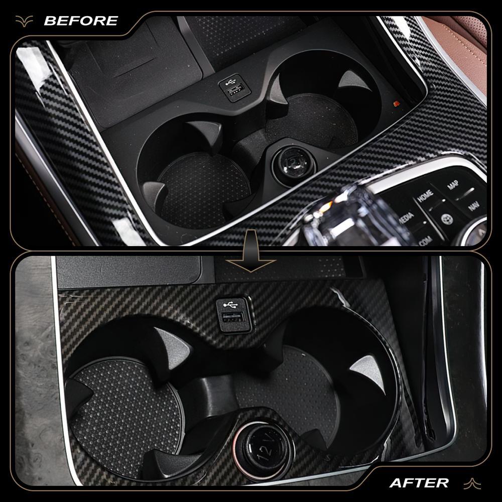 for BMW X5 X7 G05 G07 2019+ Center Cup Holder Frame Cover Trim Carbon Style