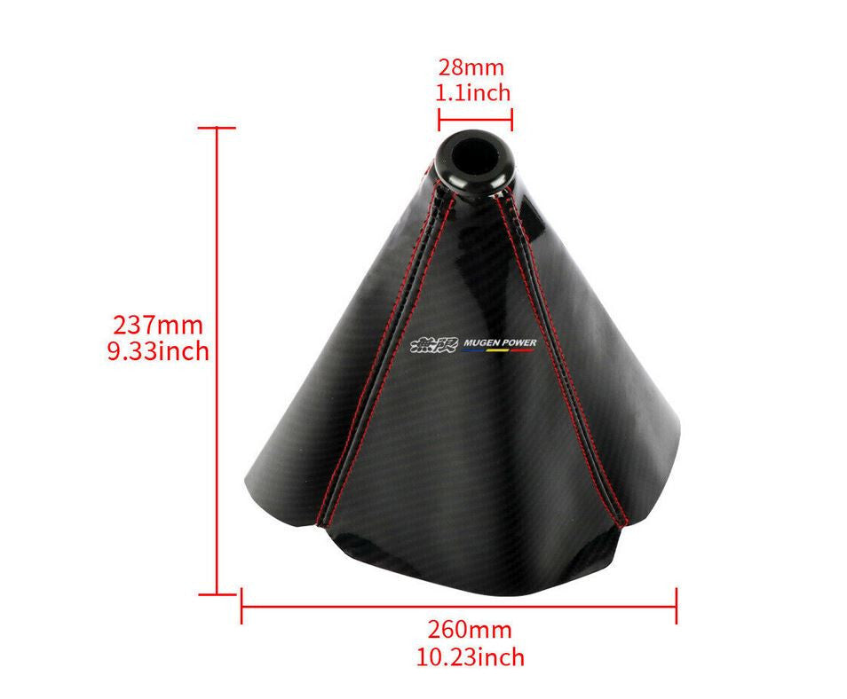 Car Gear Shift Knob Boot Racing Transmission Protective Cover, Mugen Black Carbon, for Honda for Acura .
