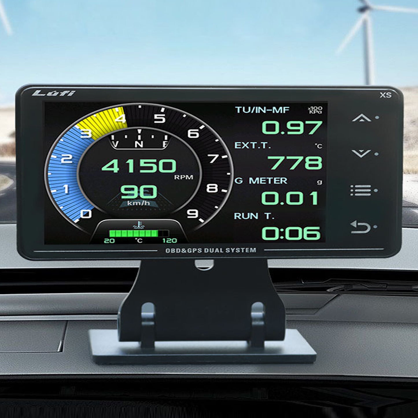 OBD2 Boost gauge GPS Multi-function LCD GyrometerTurbine Car Modified Instrument