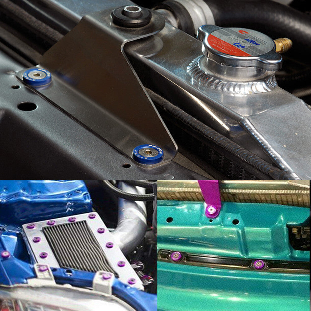 10x Orange JDM Billet Aluminum Fender Bumper Washer Bolt Engine Bay Dress Up Kit