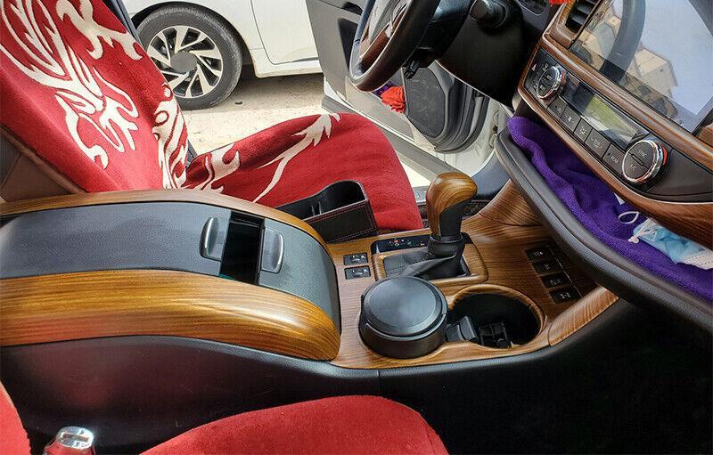 for Toyota Highlander 2014-2019 Yellow Wood Grain Console Gear Shift Panel Decor