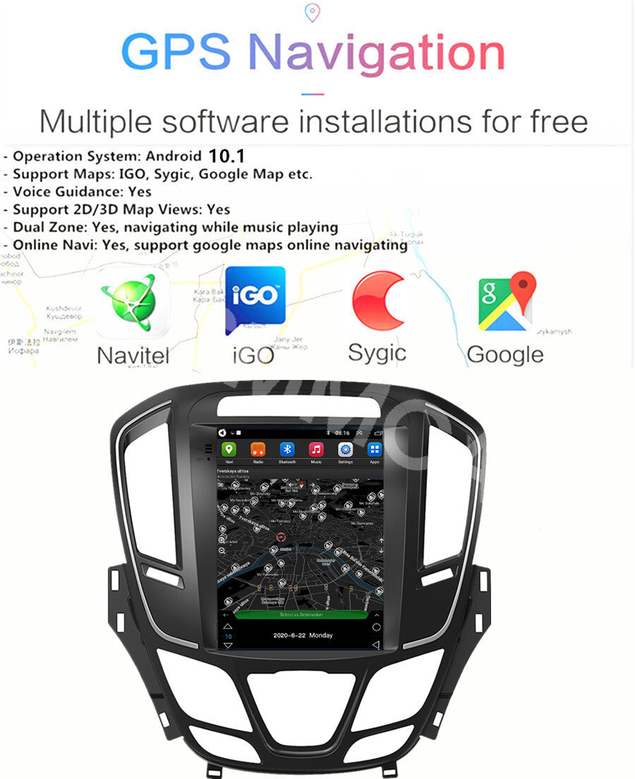 9.7 Car Radio Stereo Player Fit for Buick Regal 2014-2016 GPS Nav BT WiFi