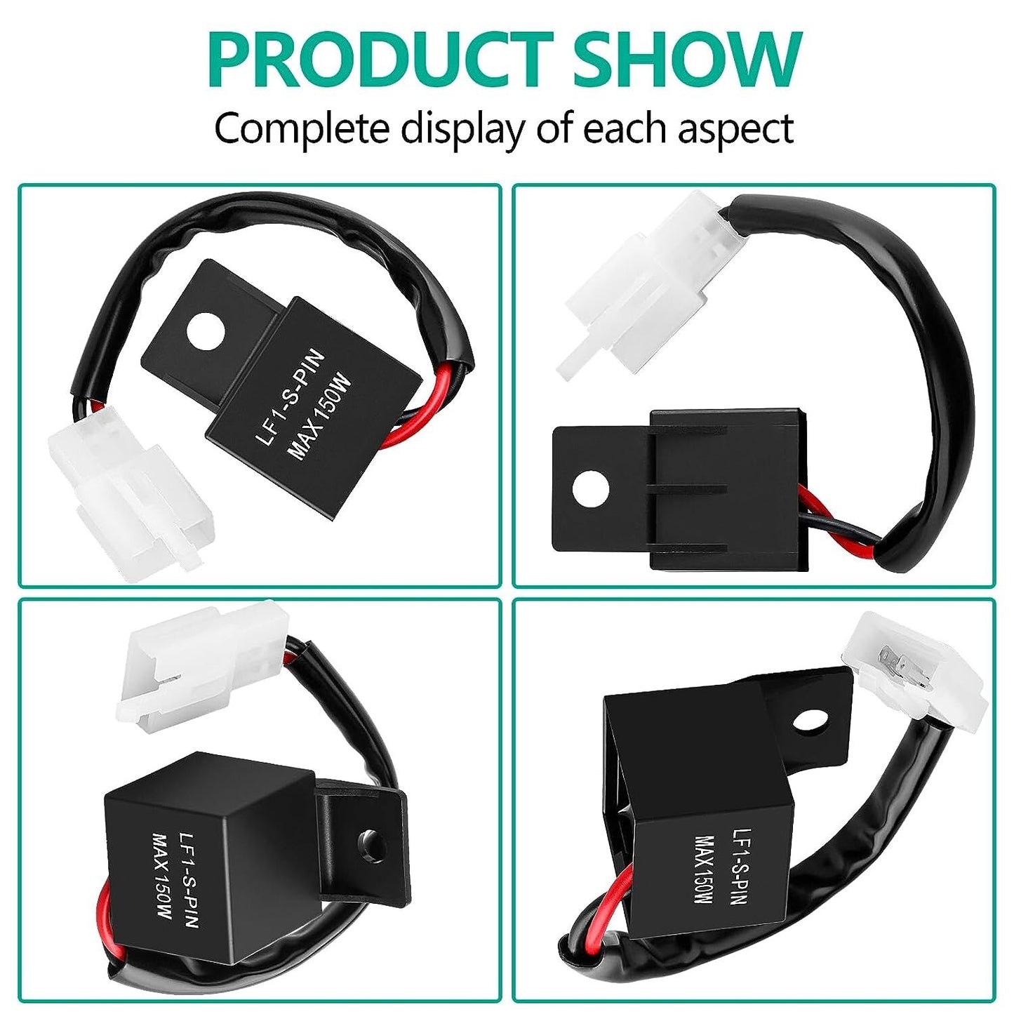 12V Relay Fix for Motorcycle Turn Signal Bulbs Hyper Flash Adjustable Flash Rate