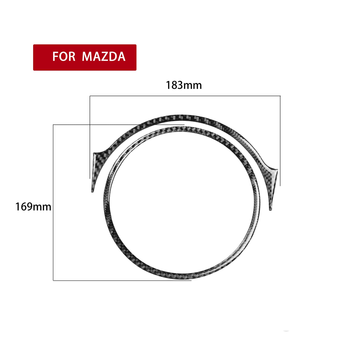 2Pcs Carbon Fiber Interior Gear Shift Cover Trim for Mazda MX-5 Miata 2009-2015