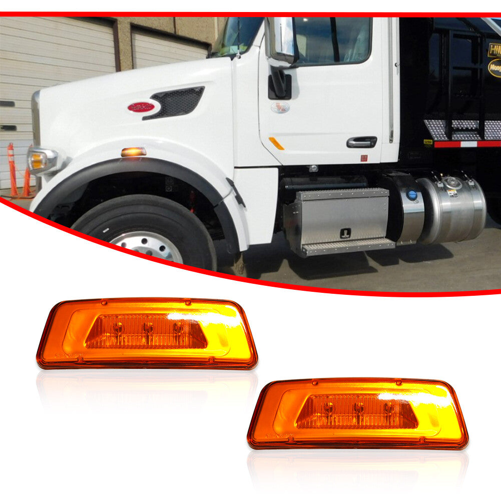 Truck fender side marker lights suitable for Kenworth T680 T700 T880 15-up for Peterbilt 567