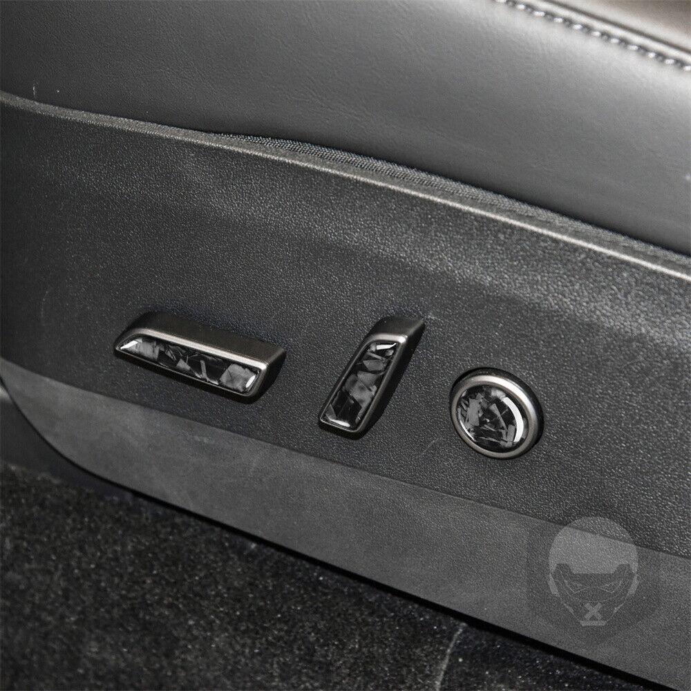 for Seat Adjustment Switch Button Trim Forged Carbon Fiber for Tesla Model 3 Y 17-23