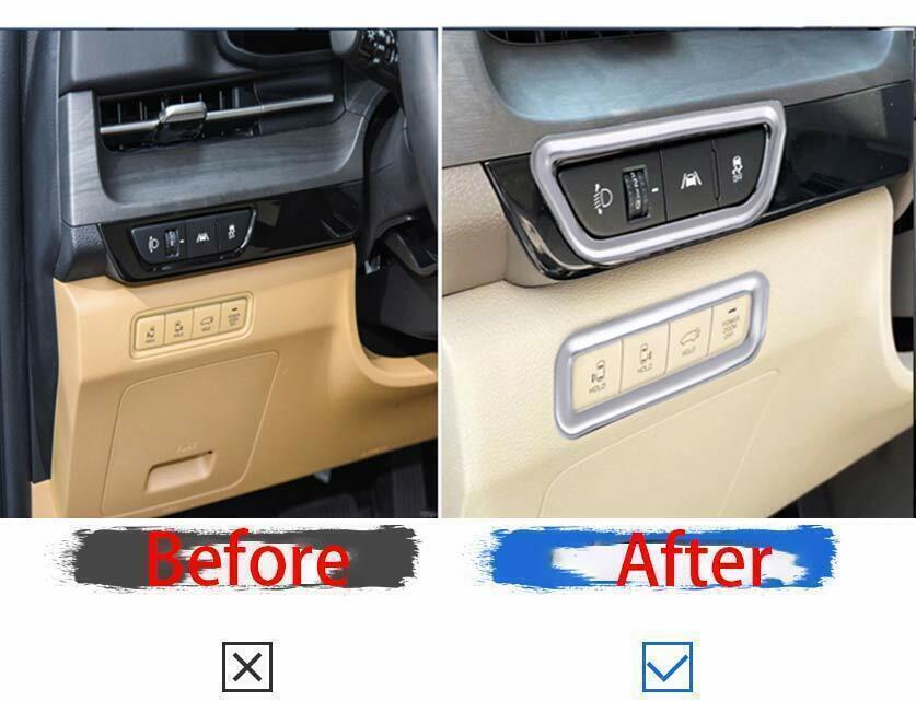 Inner Headlight Button Frame Cover Trim for Kia Carnival 2022-2023 Matte Silver