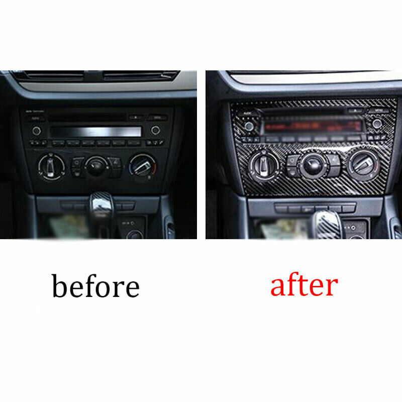 Real Carbon Fiber Central Console CD Switch Panel Trim for BMW X1 E84 2013-2015