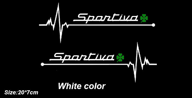 2-Pack White Car Body Stickers and Badges for Alfa Romeo Sportiva Car Accessories