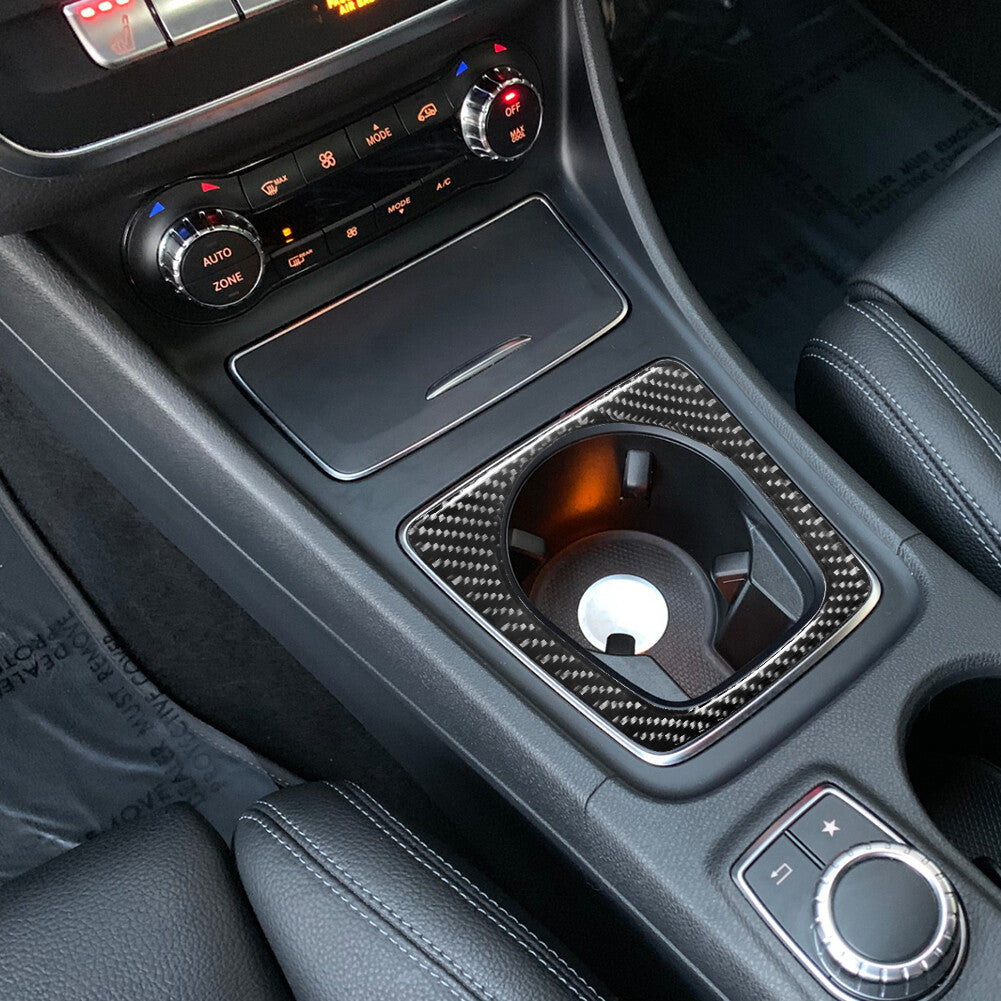 Carbon Fiber Cup Holder Trim for Mercedes-Benz CLA 2014-18/GLA 2015-18