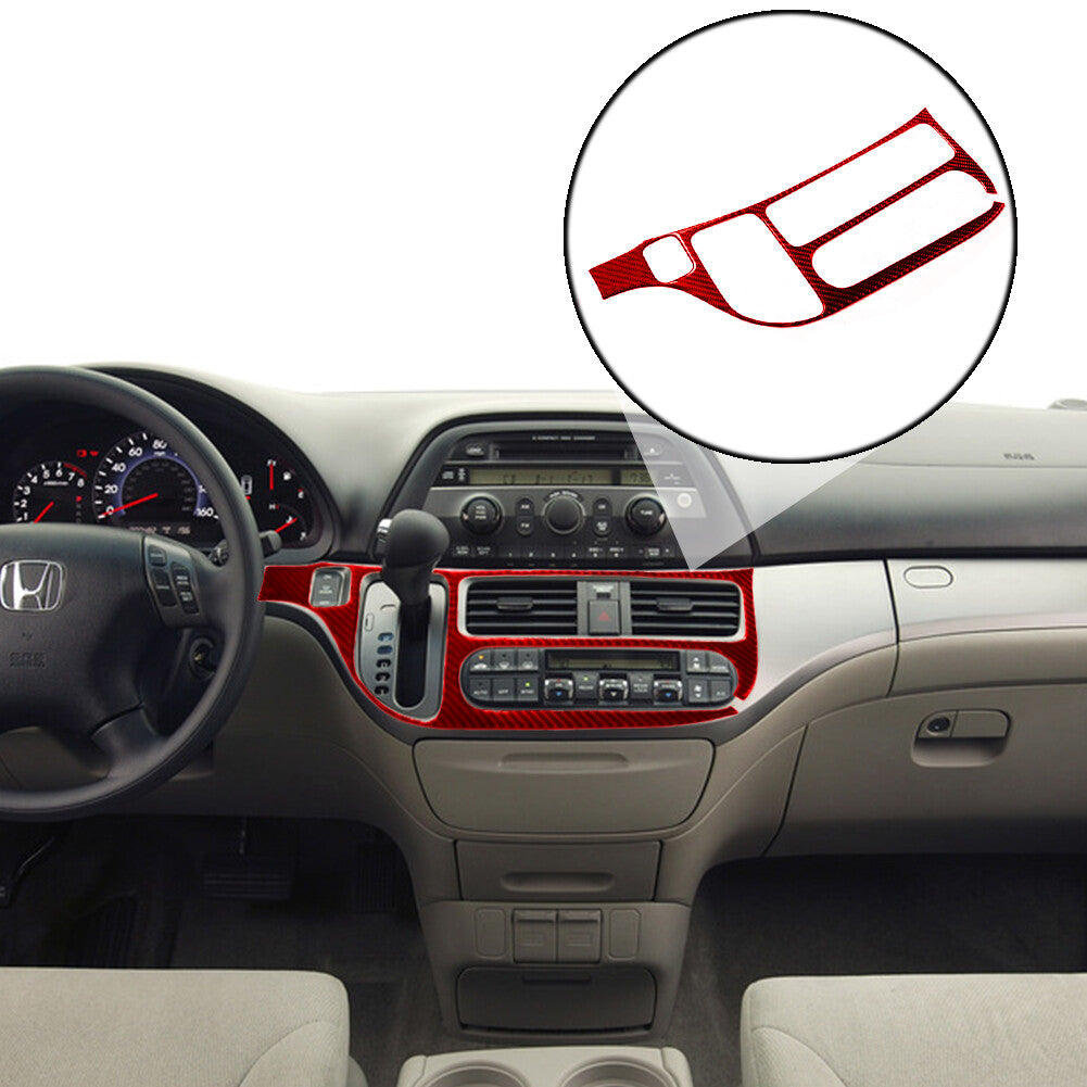 Red Center Console AC Control Panel Carbon Fiber Sticker for Honda Odyssey 05-10