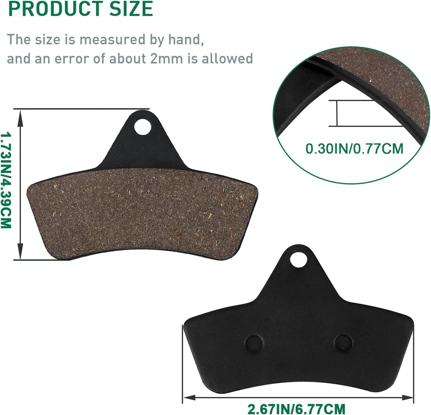 Front and Rear Brake Pads for Arctic Cat 400 500 250 300 2X4 4X4 1998- 2000