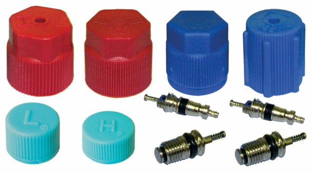 AC A/C System Cap Valve Cores Rapid Seal Kit Air Conditioning Service