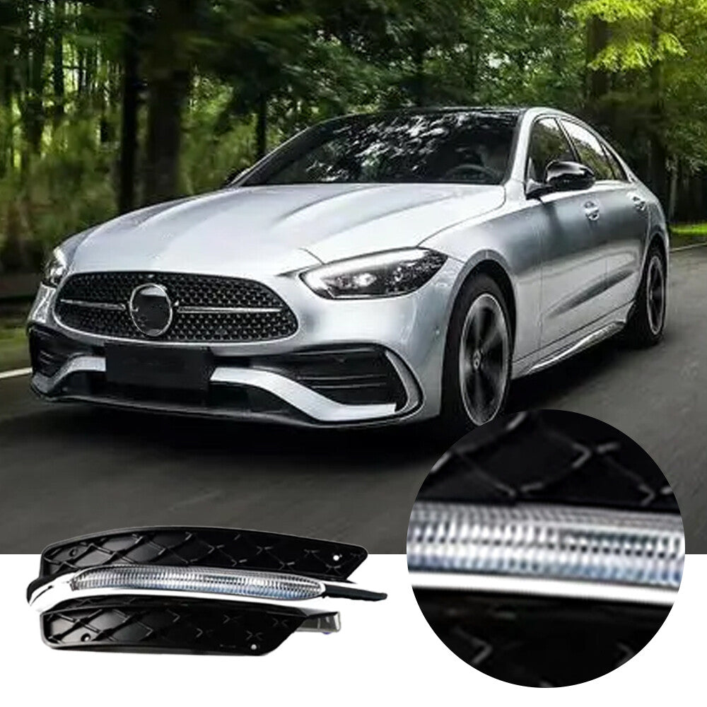 Daytime Running Light Fog Lamp DRL LED Pair Fits for Benz W204 C-Class 2013-2014
