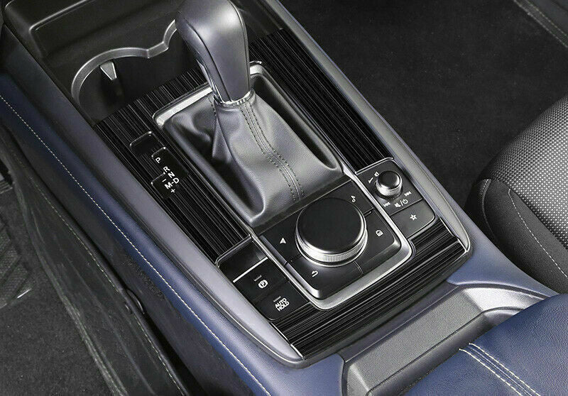for Mazda CX-30 2020-22 Black Steel Central Console Gear Shift Panel Cover Trim