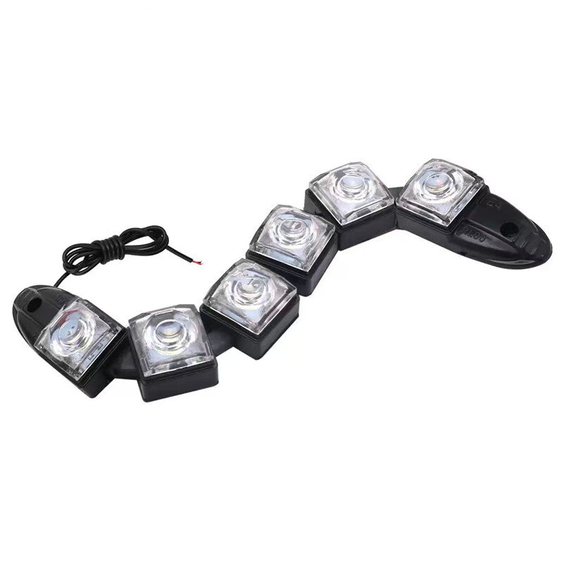2Pc Waterproof DRL 6 Led Car Decorative Flexible Daytime Running Light Driving