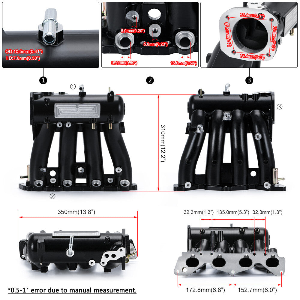 Racing D15 D16 D-Series Intake Manifold For 1988-2000 for Honda for Civic CRX Del Sol