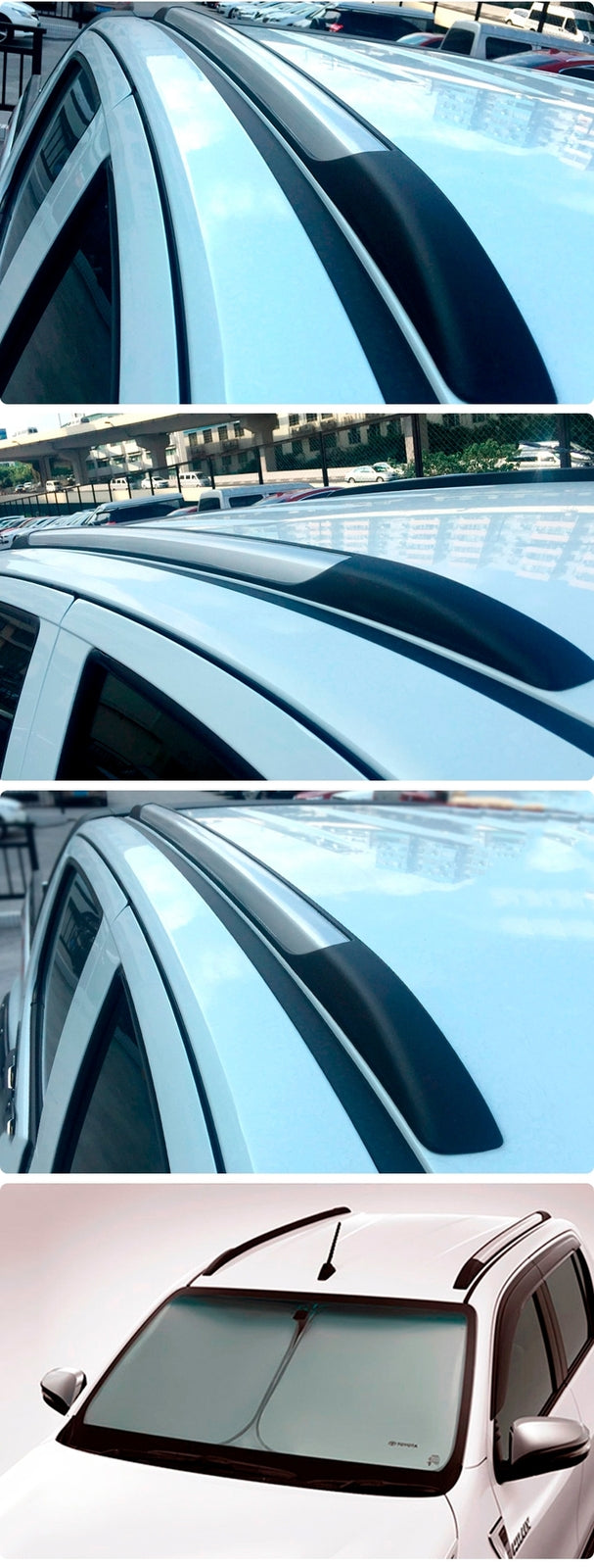 ABS Plastic Universal 2 Offroad Car Roof Rack Rail for TOYOTA HILUX VIGO REVO