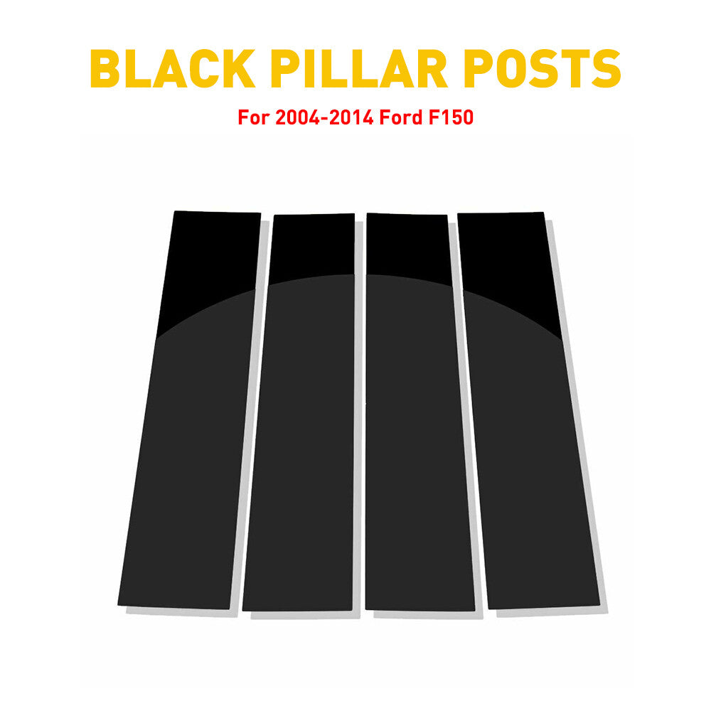 4. Glossy Black Door Pillar Trim for 2004-2014 for ford F150 Car Accessories
