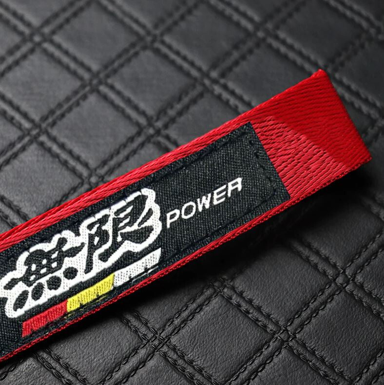 Car keychain metal key ring badge lanyard red and black Mugan for Honda for Acura