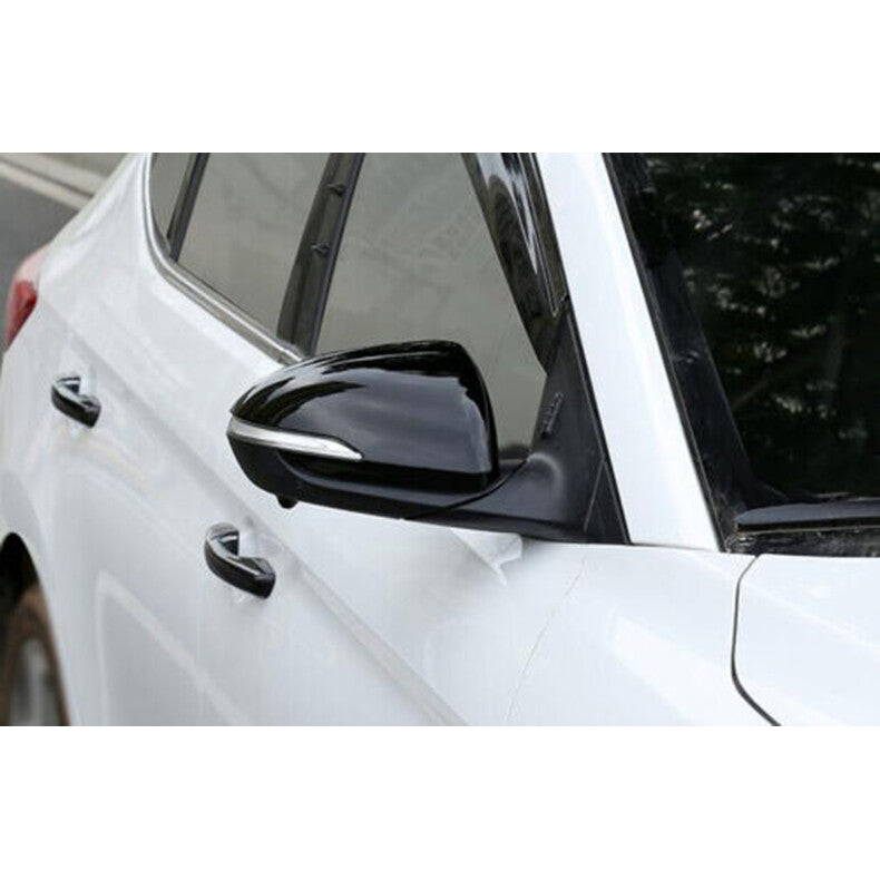 Bright Black Side Door Rearview Mirror Cover cap for Hyundai for Elantra 2017-2020