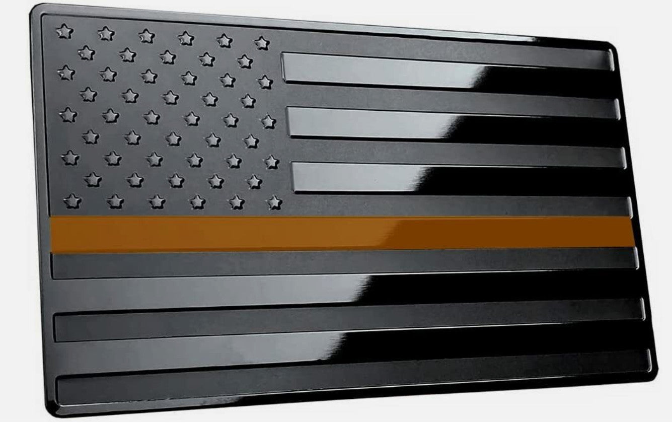 2. Car side fender rear trunk badge sticker, American flag, black and orange, suitable for ford .